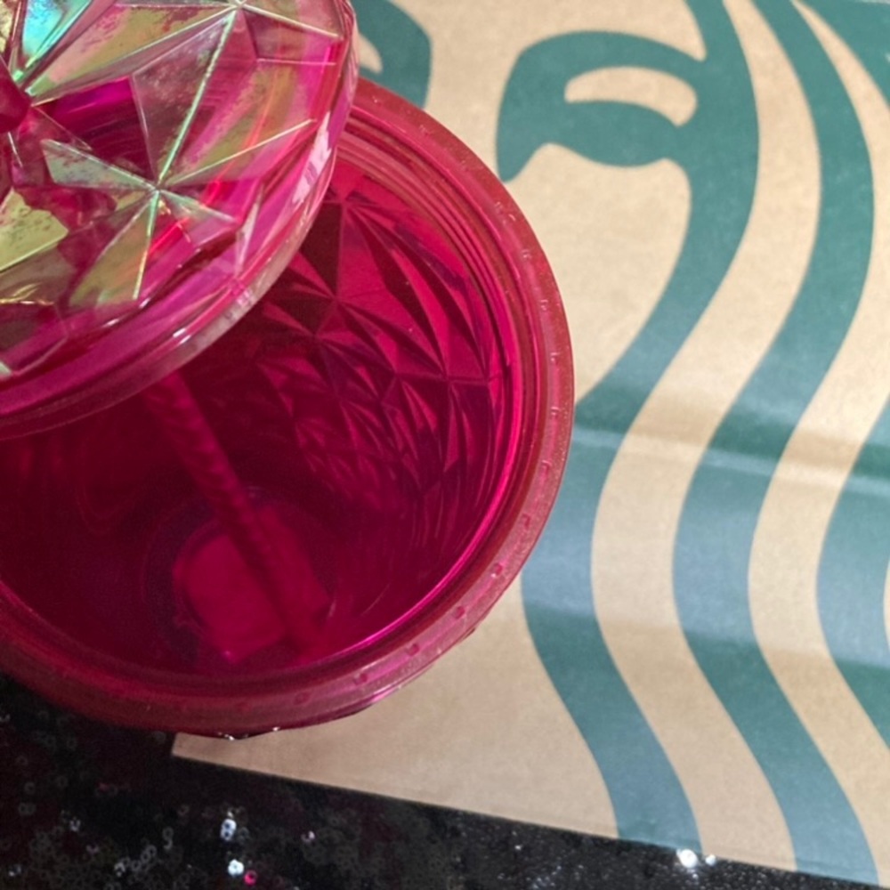 Starbucks Venti Tumbler Fuchsia Flower Pink Prism 24oz Cold Cup Summer 2024 NWT - Picture 7 of 17